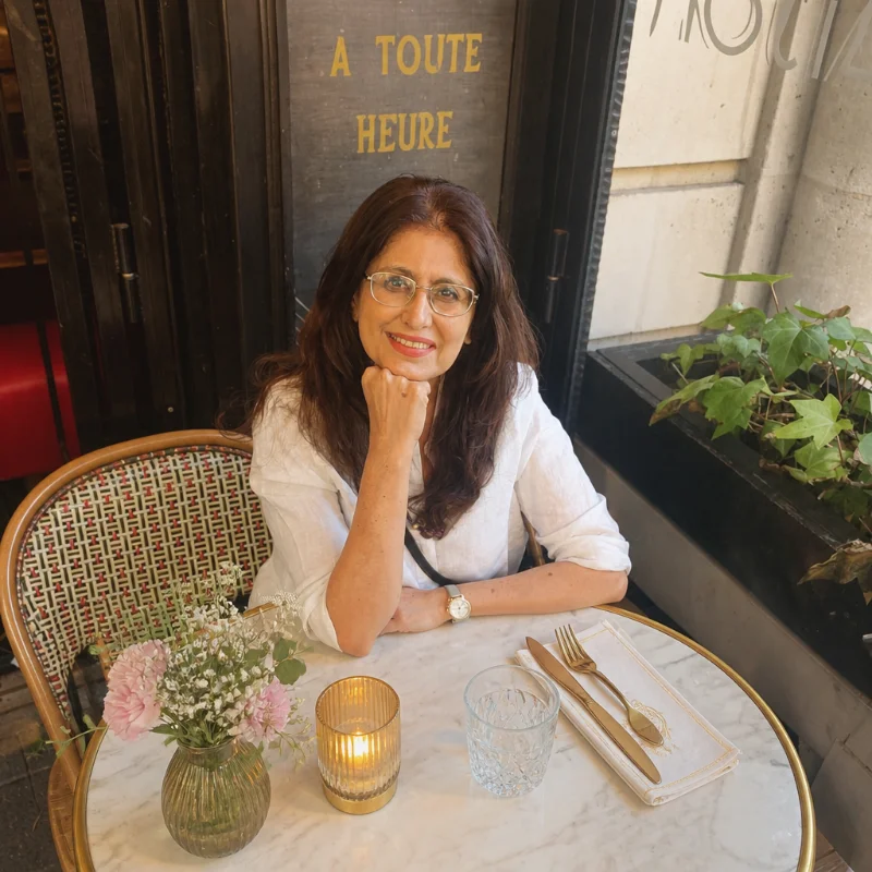 Payal at a cafe